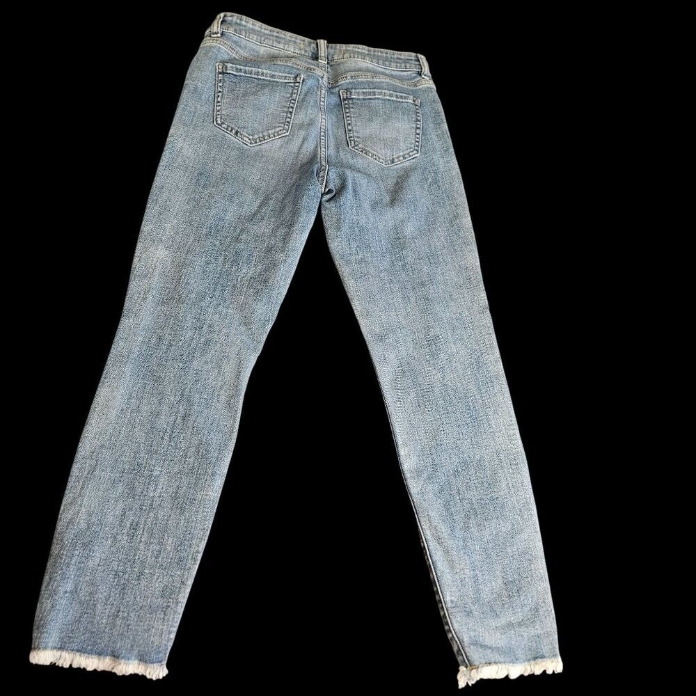 Eunina Clara High‎ Rise Skinny Crop Jeans Size 7 Distressed Light Wash - Picture 5 of 9